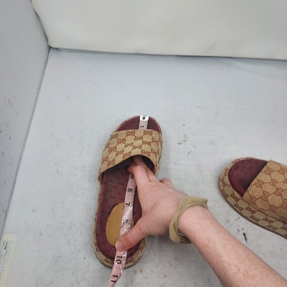 Gucci WOMENS Angelina GG Supreme Platform Brown Slide Sandal - Picture 5 of 12